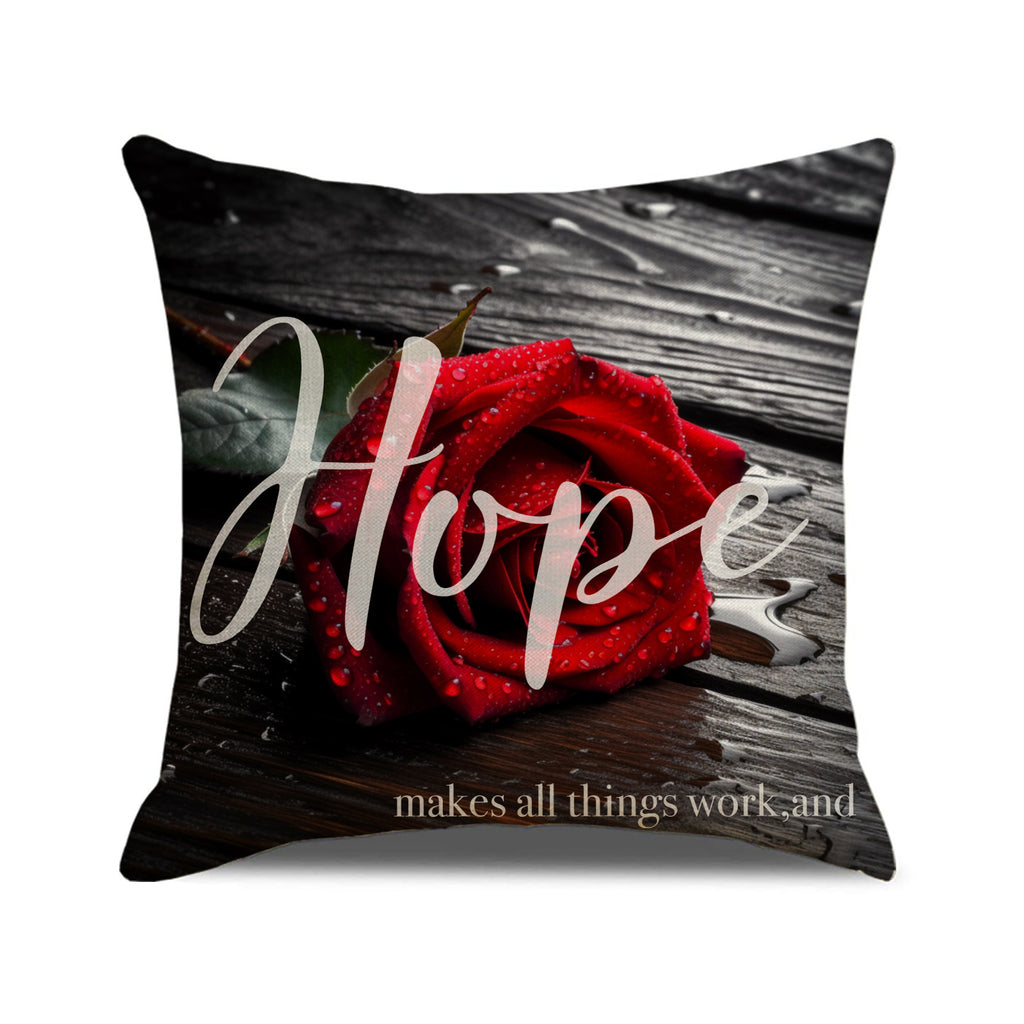 Valentine Rose Decorative Quote Pillow Covers Home Accent