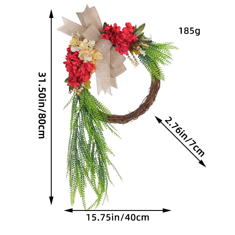 Handmade Christmas Wreath with Bow and Pine Accents