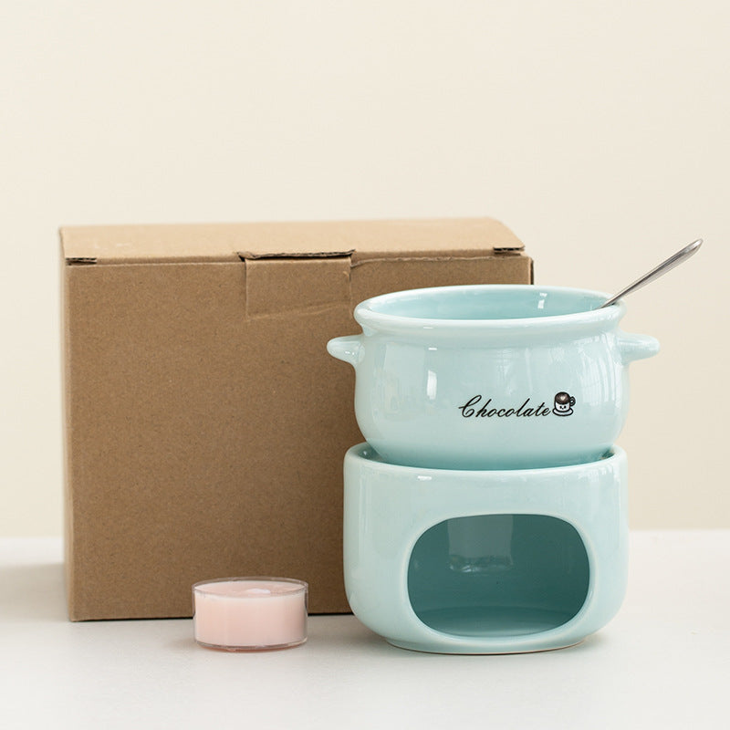 Ceramic Chocolate Fondue Mug with Hollow Warmer Base