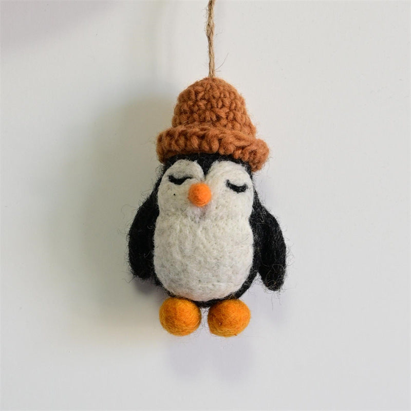 Needle Felt Animal Keychain Handmade Wool Felt Bag Charm