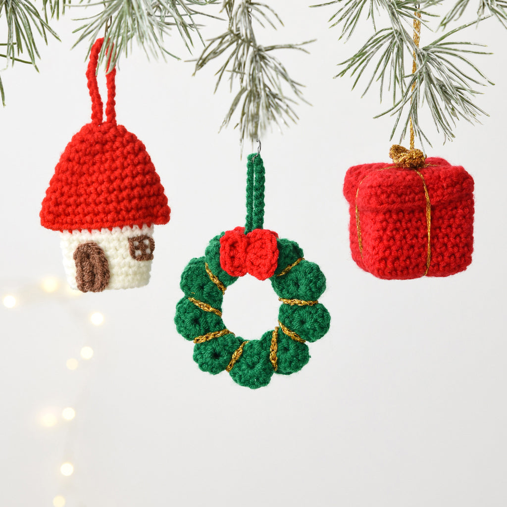 Christmas Crochet Ornament Handmade Holiday Tree Hanging Decor
