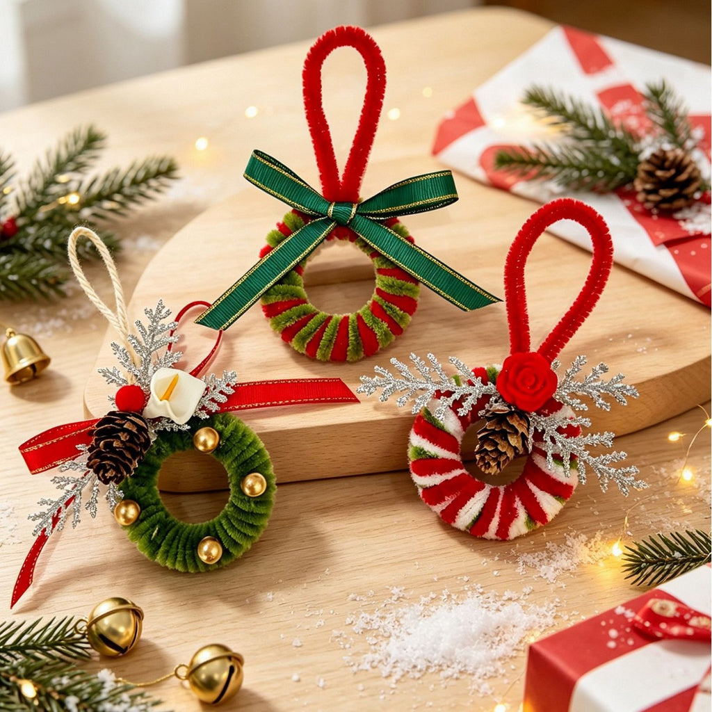 Mini Christmas Wreath Ornament Holiday Tree Hanging Decor