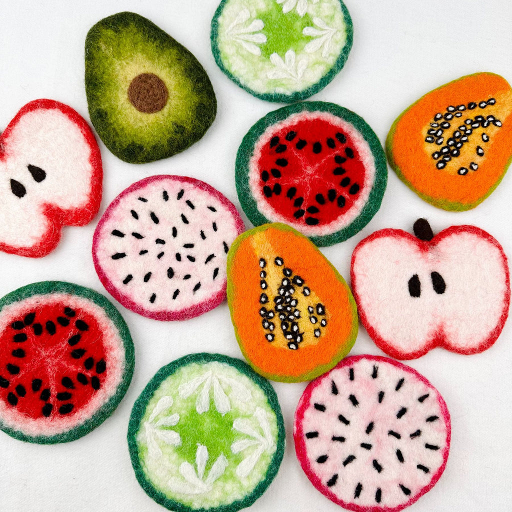 Handmade Wool Felt Fruit Coaster Colorful Food Drink Mat