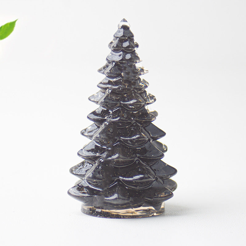 Christmas Resin Tree Figurine Mini Holiday Table Decor