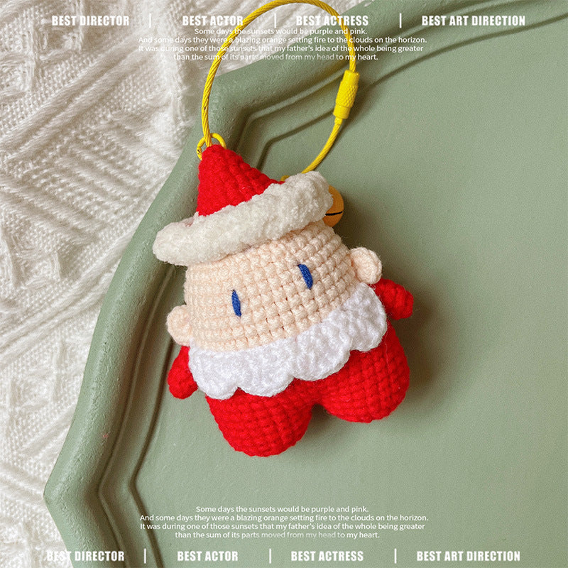 Crochet Santa Claus Keychain Christmas Hanging Ornament