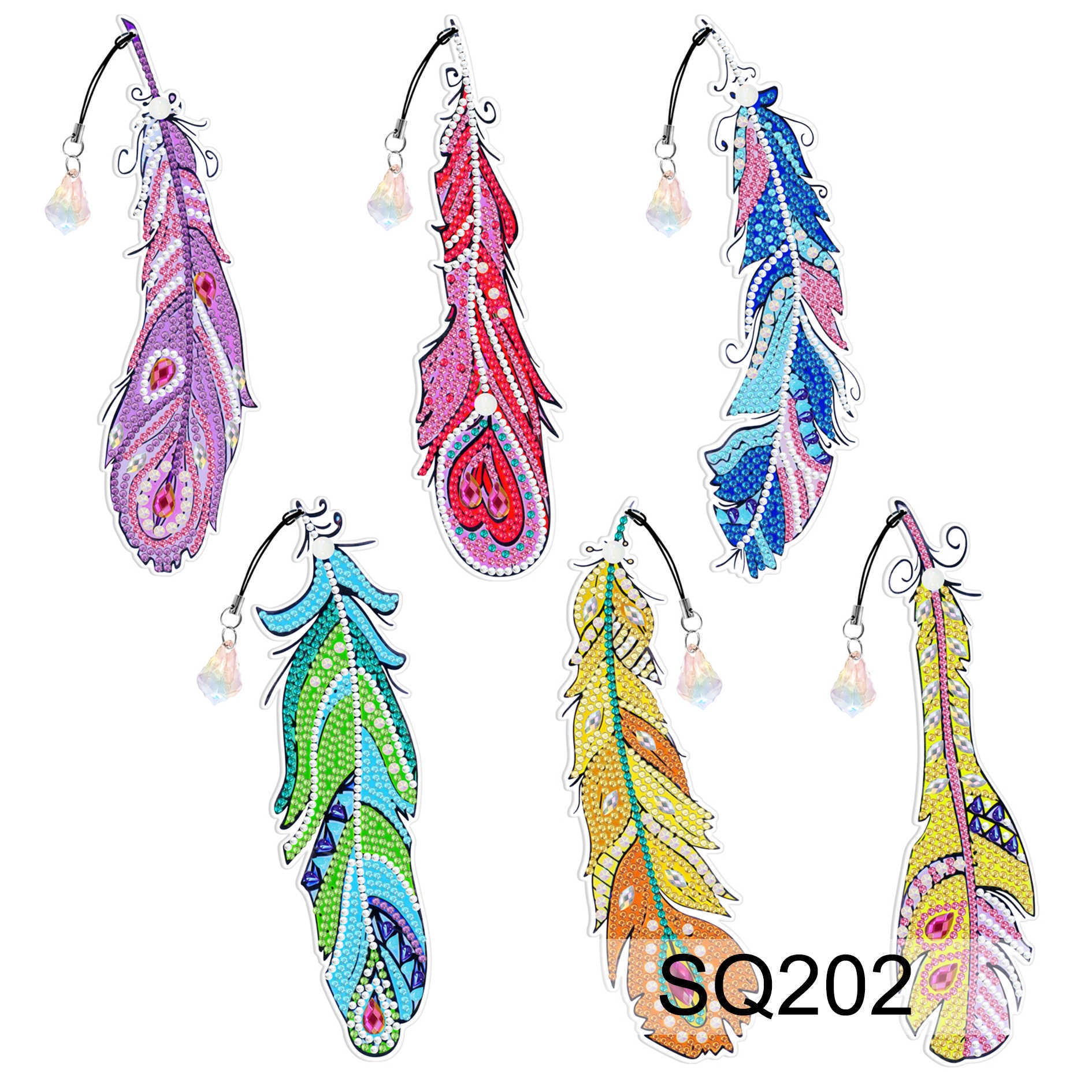 DIY Diamond Painting Bookmark Kit Crystal Pendant Craft Set
