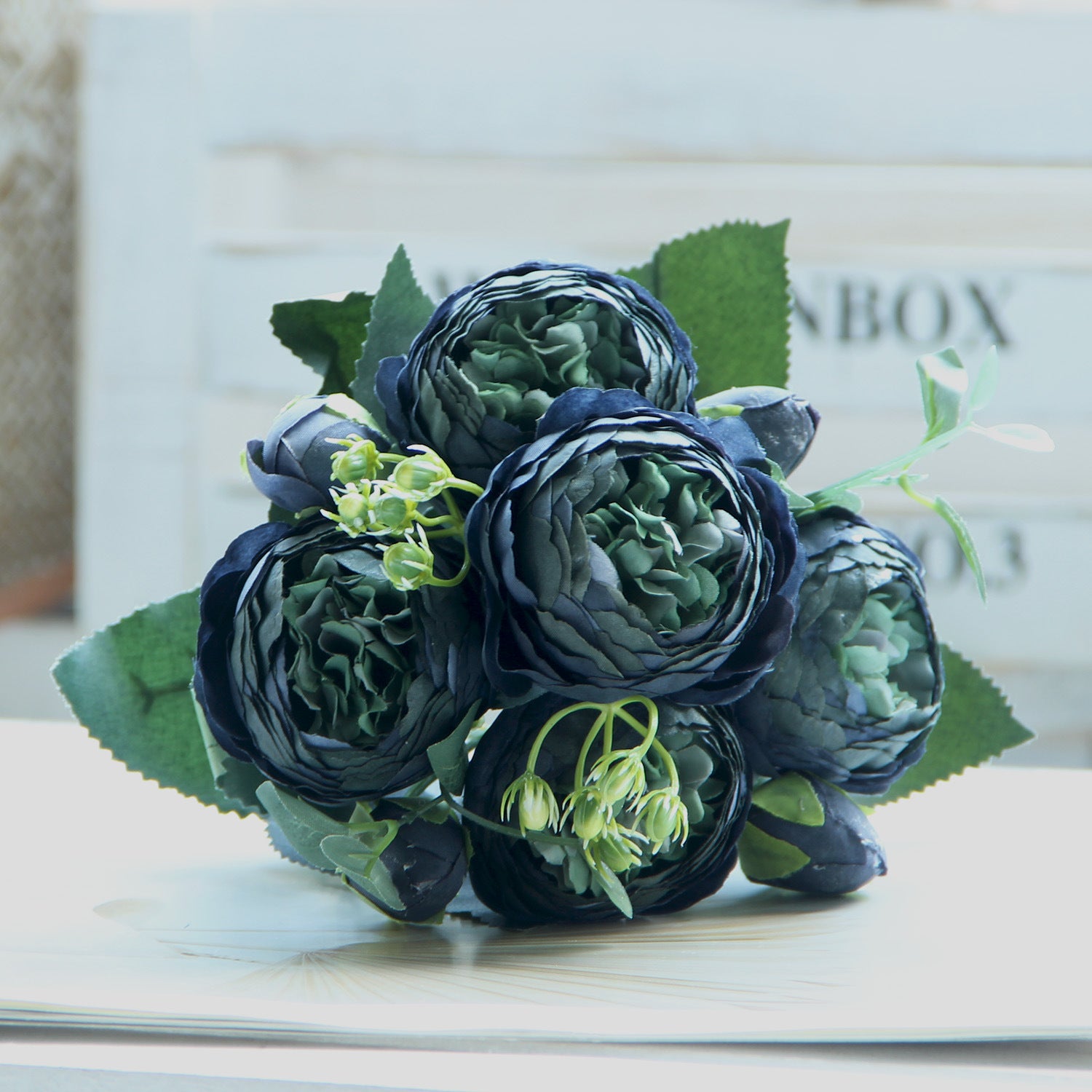 Valentine’s Day Faux Peony Rose Bouquet Silk Floral Decor