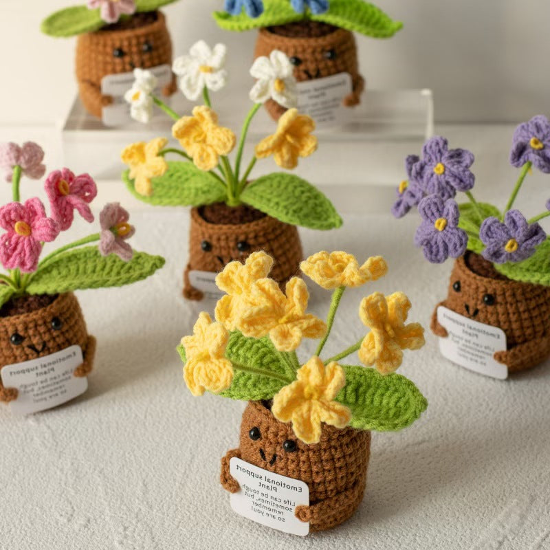 Handmade Crochet Forget-Me-Not Flower Home Decor