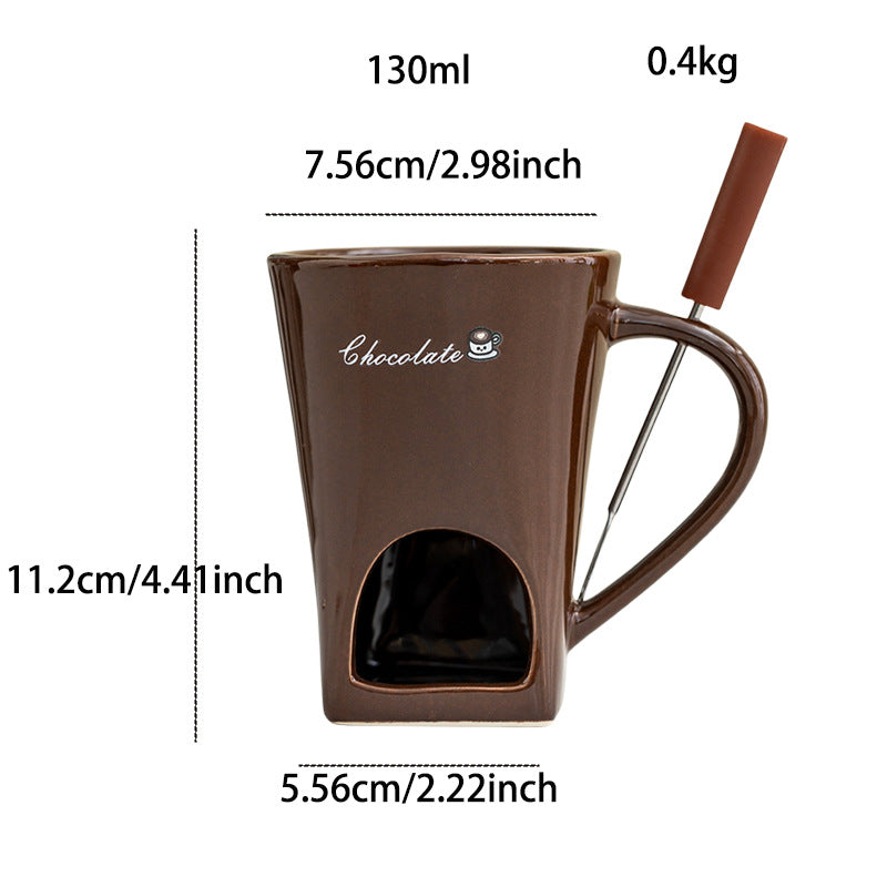 Ceramic Chocolate Mug with Hollow Candle Holder for Hot Drinks