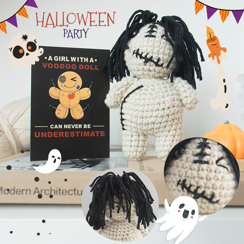 Halloween Crochet Ghost Doll White Plush Toy Décor