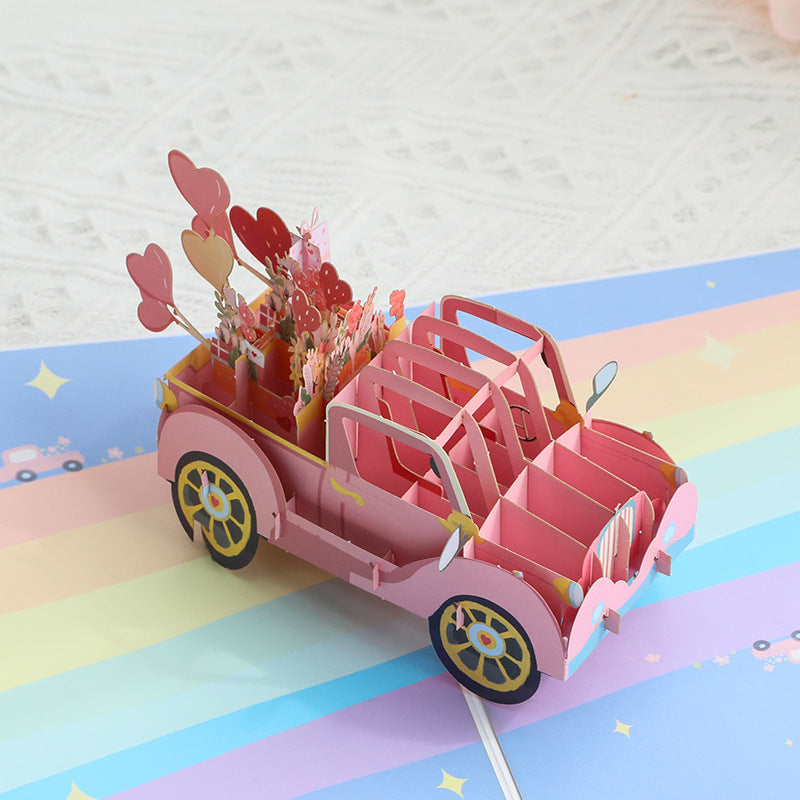 Valentine’s Day 3D Love Car Romantic Greeting Card Gift