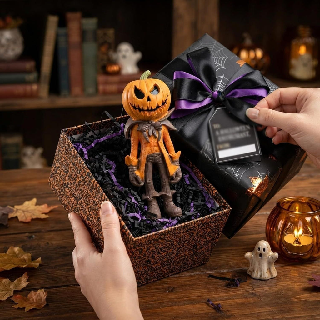 Halloween Pumpkin Man Figurine Resin Tabletop Decor