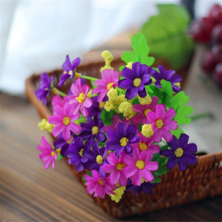 Artificial Daisy Flower Bundle Colorful Faux Floral Decor