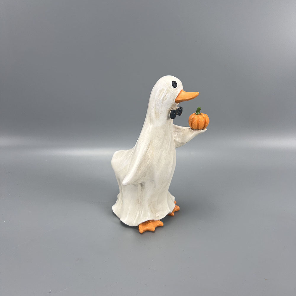 Resin Halloween Duck Figurine Seasonal Tabletop Decor