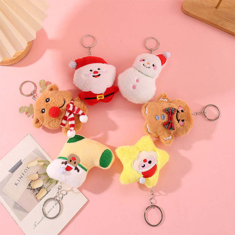 Christmas Plush Keychain Assorted Holiday Bag Charm