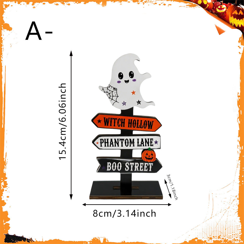 Wooden Halloween Tabletop Sign Seasonal Home Decor