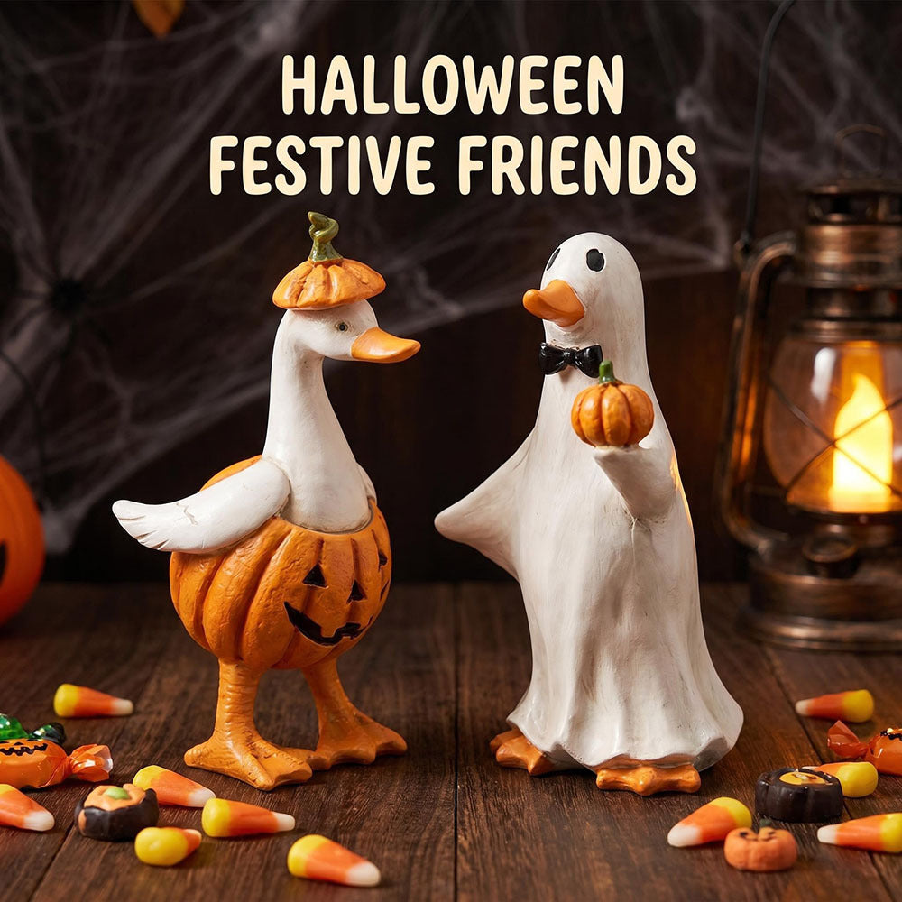 Resin Halloween Duck Figurine Seasonal Tabletop Decor