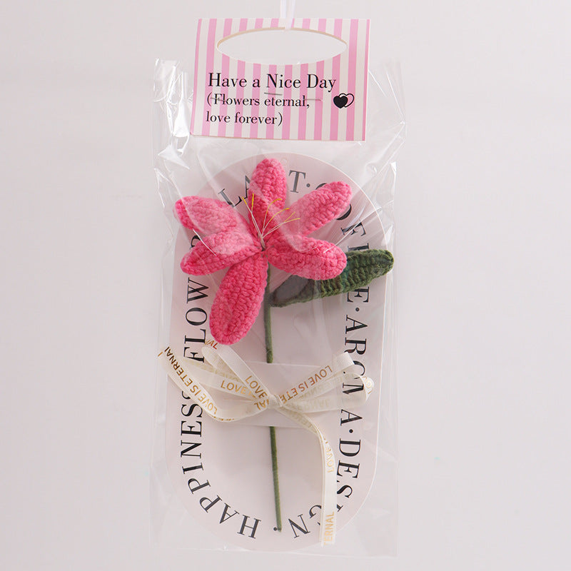 Handmade Blooming Tulip Crochet Flower Decorative Gift