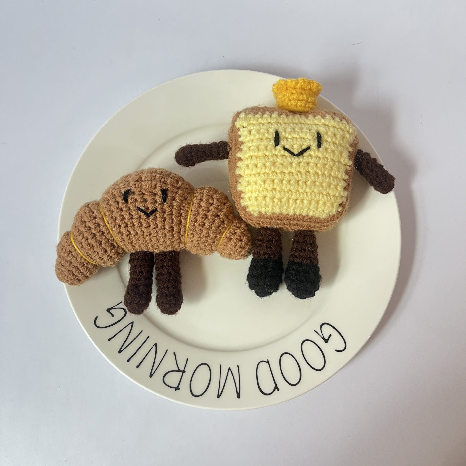 Crochet Bread Plush Keychain Cute Food Charm