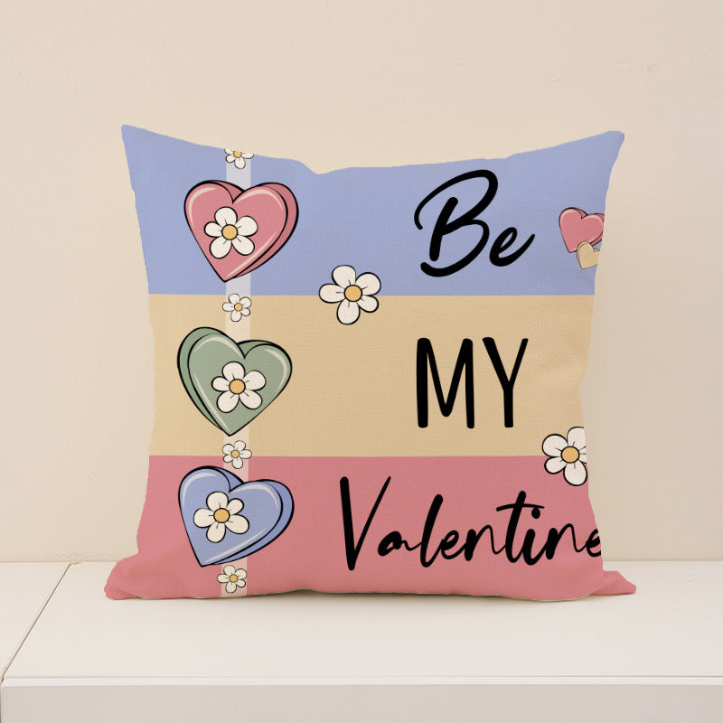 Valentine Candy Heart Throw Pillow Covers Decorative Cushion