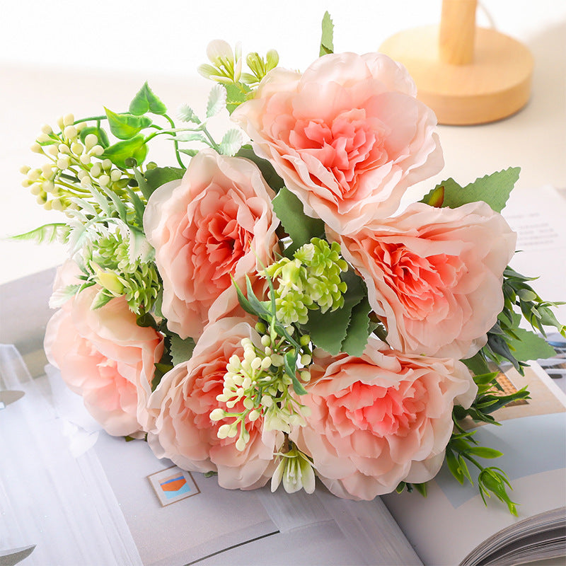 Valentine’s Day Camellia Faux Floral Bouquet for Home Decor