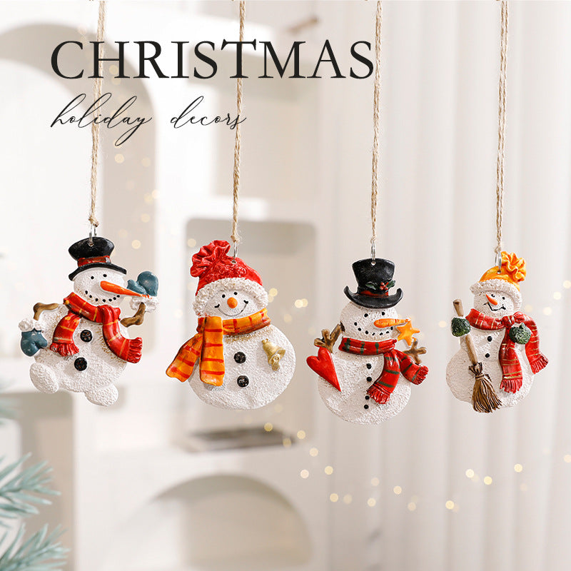 Resin Christmas Ornament Hanging Decor Set Holiday Decoration