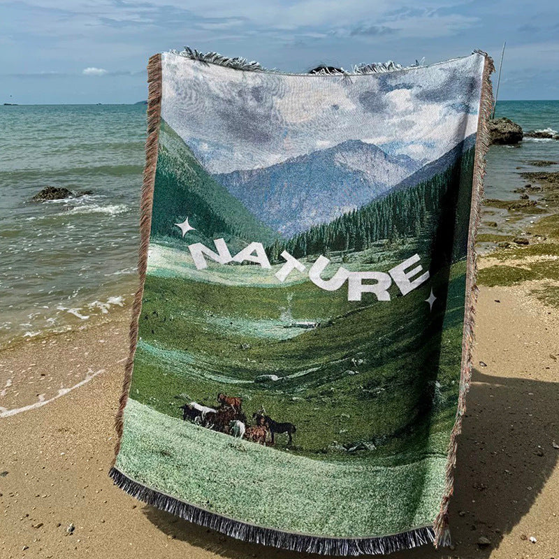 Woven Throw Blanket Tapestry Couch Throw Home Decor