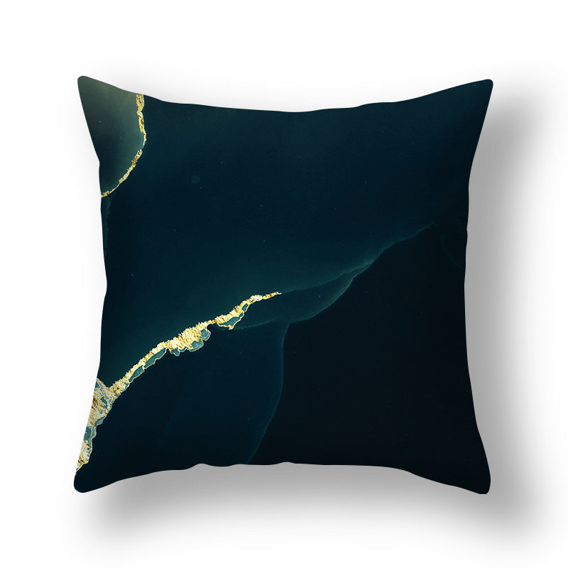 Abstract Gold Marble Square Throw Pillow Cover Velvet
