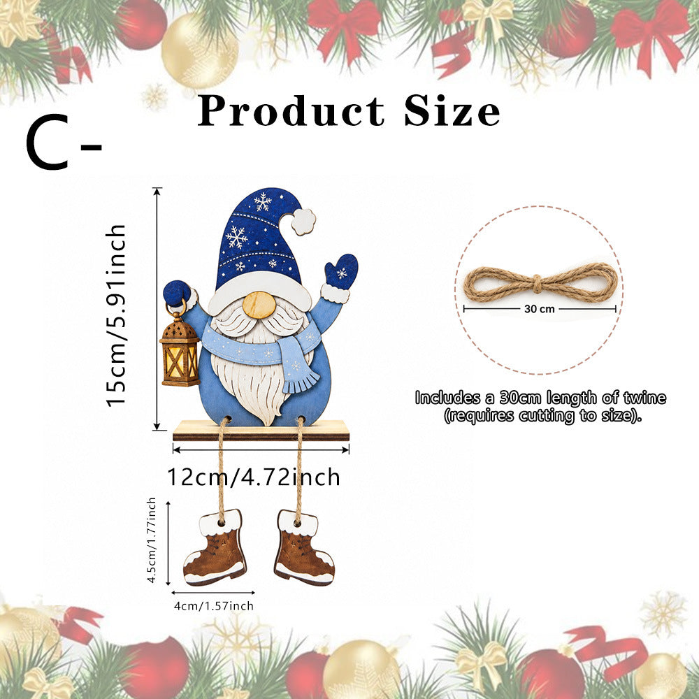 Christmas Gnome Wooden Tabletop Decor With Boots