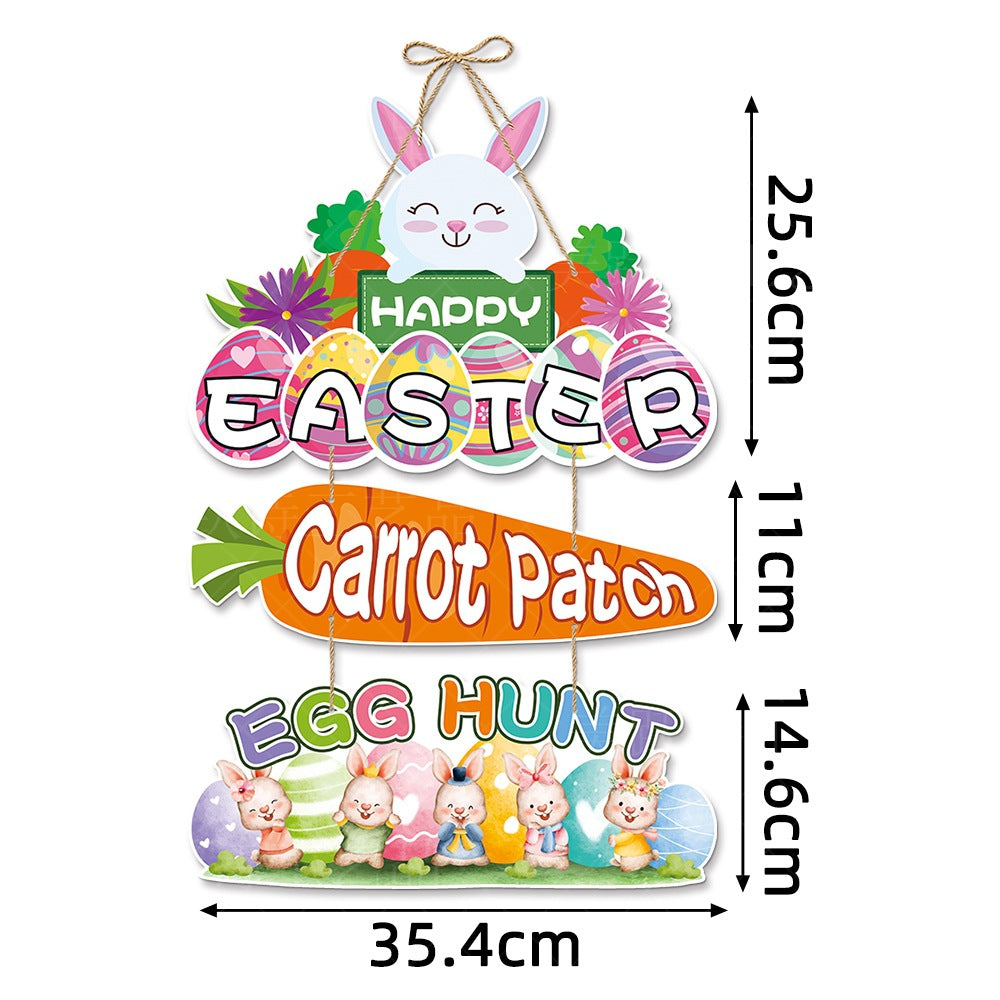 Easter Door Hanging Decor Bunny Egg Welcome Sign