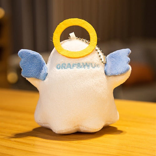 Halloween Plush Keychain Bead Chain Ghost Charm Bag Accessory