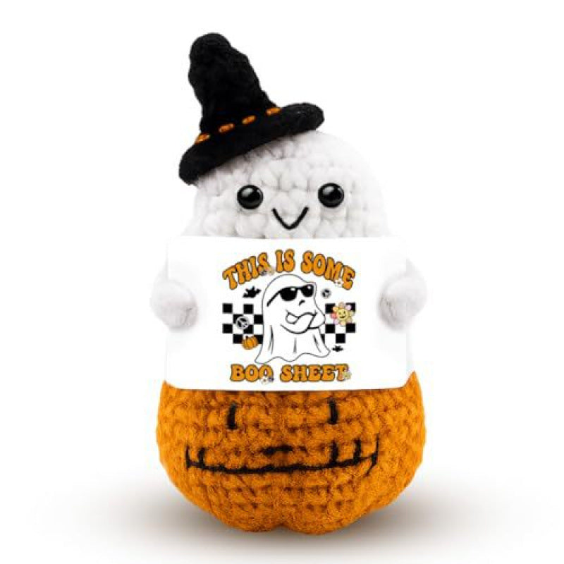 Handmade Crochet Doll Pumpkin Ghost Halloween Plush Decor