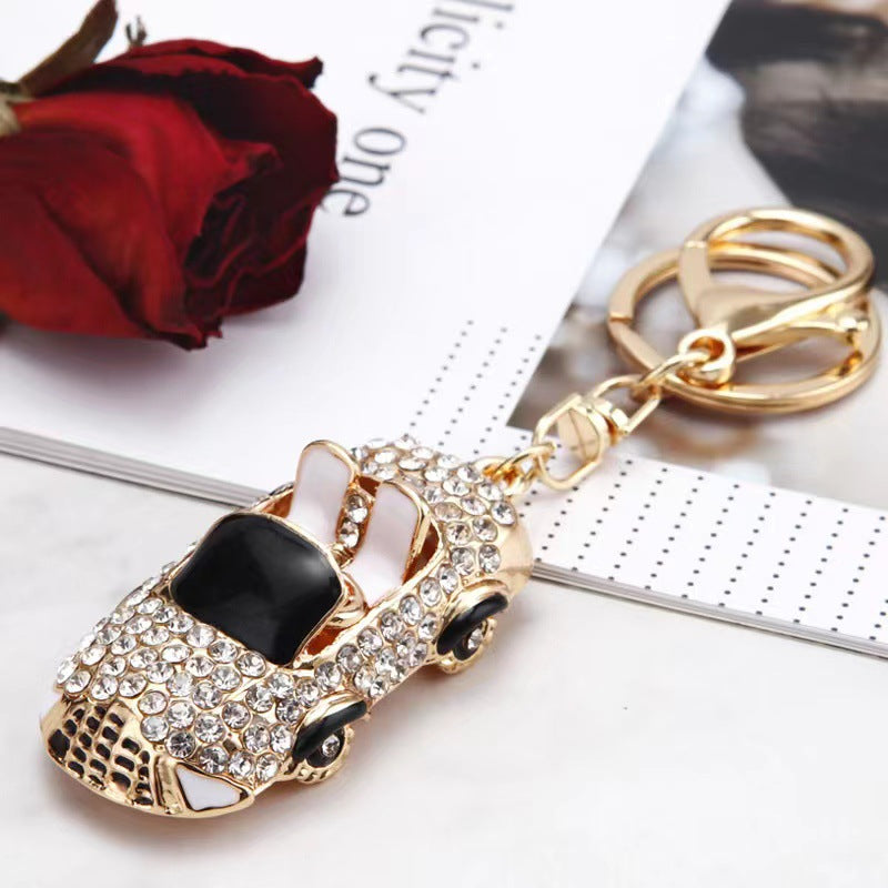 Rhinestone Sports Car Keychain Luxury Metal Bag Charm