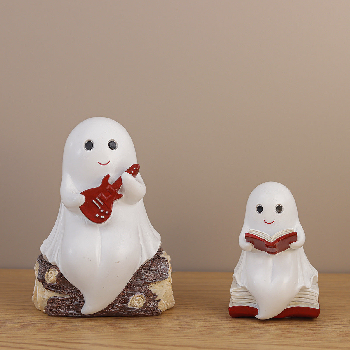 Halloween Ghost Resin Figurine Moon Night Tabletop Decor