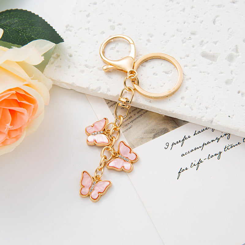 Butterfly Keychain Set Crystal Bag Charm Accessory