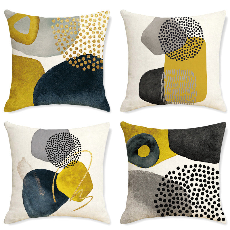 Modern Abstract Linen Throw Pillow Cover for House Decor