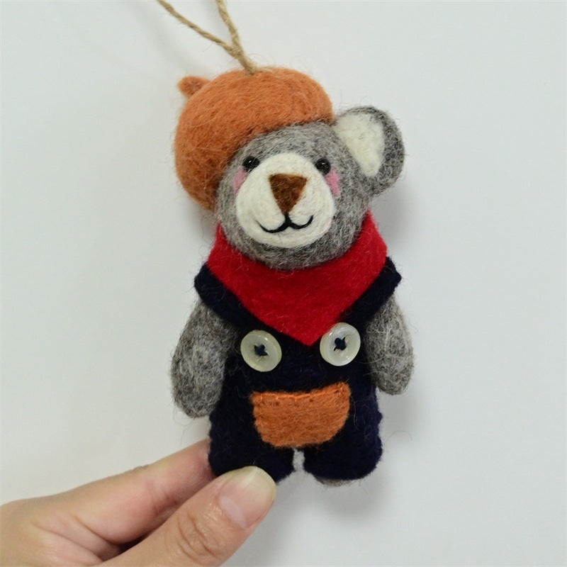 Handmade Felt Animal Keychain Plush Bag Charm Ornament