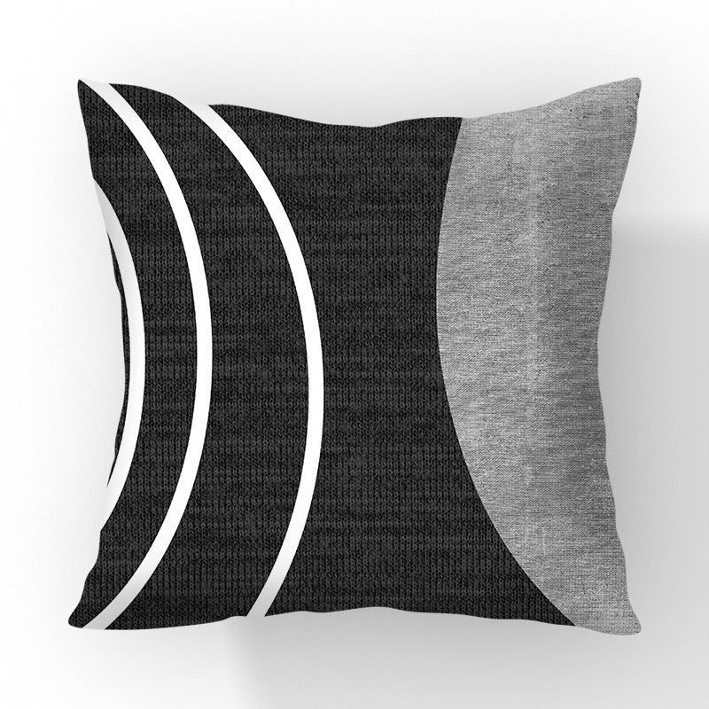 Modern Color Block Linen Square Throw Pillow Cover 18x18