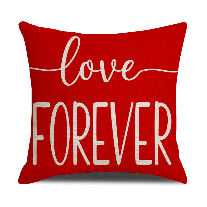 Valentine Heart Print Linen Pillow Covers for Cozy Decor