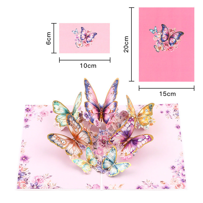 Valentines Day Butterfly Greeting Card Foil Embossed Gift