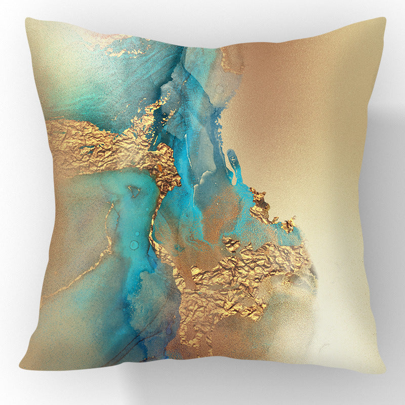 Gold Foil Abstract Marble Cushion Cover Nordic Style