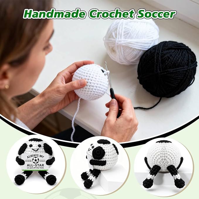 Handmade Crochet Sports Ball Plush Gift Decor