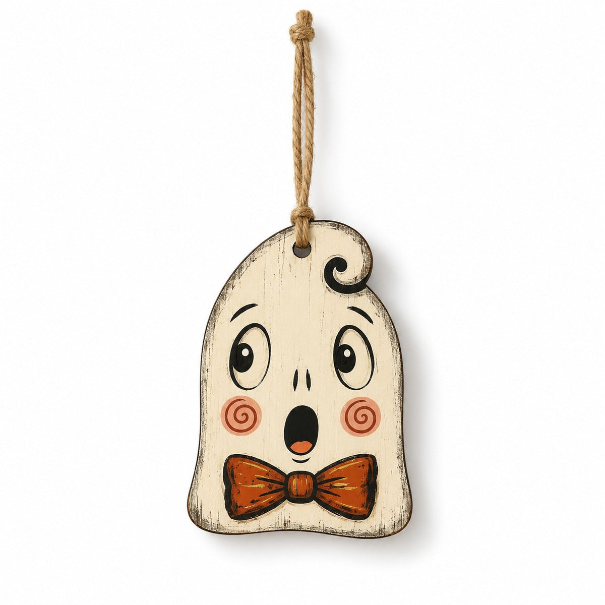 Wooden Halloween Ornament Double Sided Printed Rustic Holiday Decor