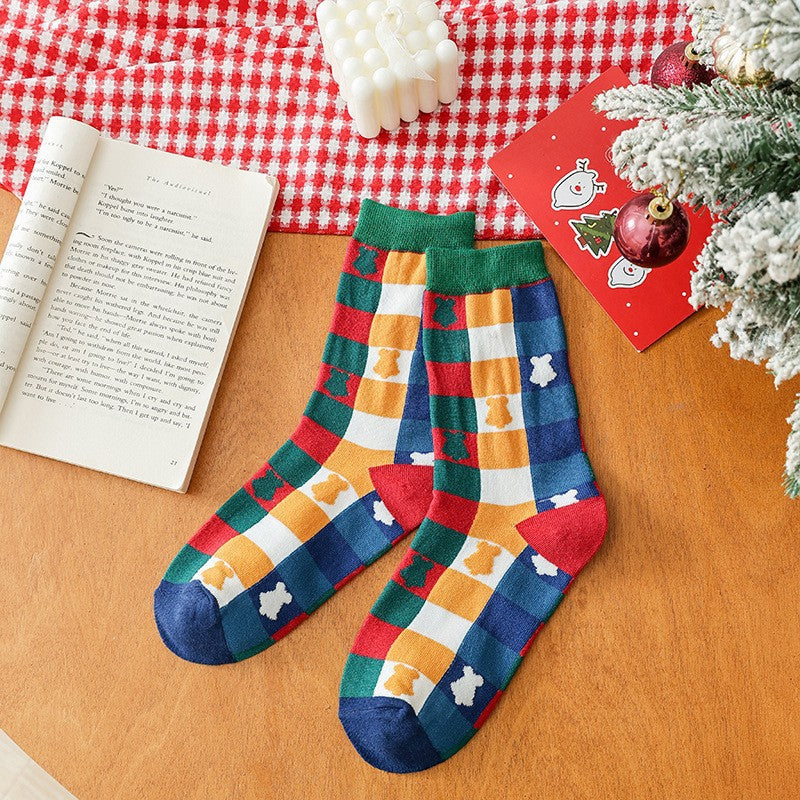Cotton Blend Christmas Stocking Set Holiday Socks