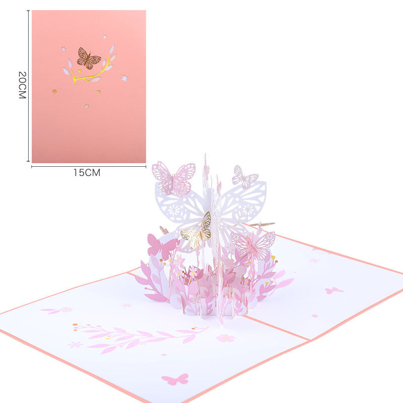 Valentine’s Day Greeting Card Butterfly Floral Basket