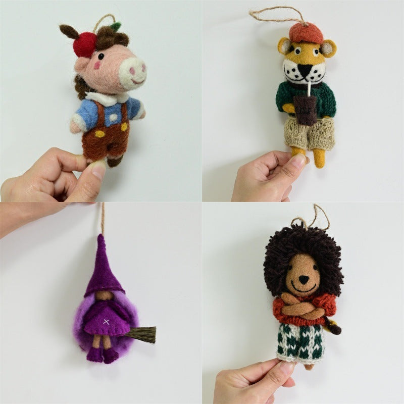 Handmade Felt Animal Keychain Plush Bag Charm Ornament