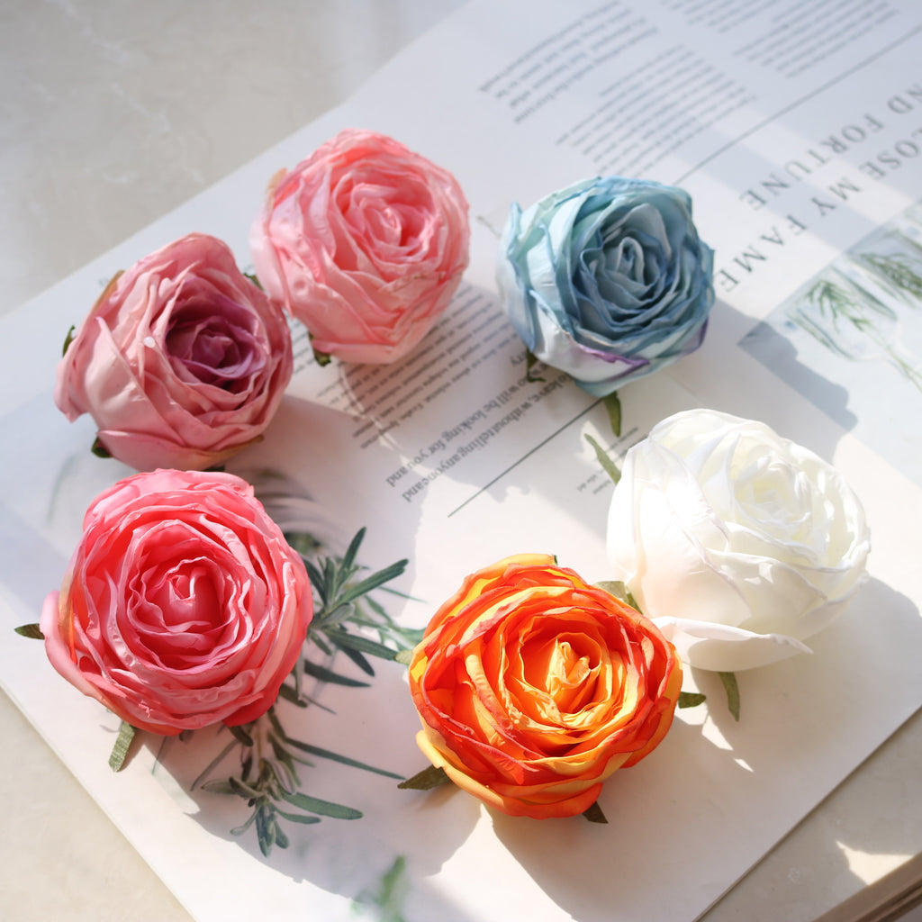 Valentine’s Faux Burnt Edge Rose Heads for Home Decor