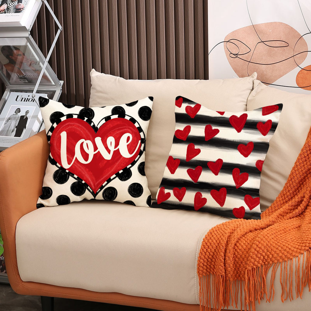 Valentine’s Day Heart Throw Pillow Covers Cute Love Decor