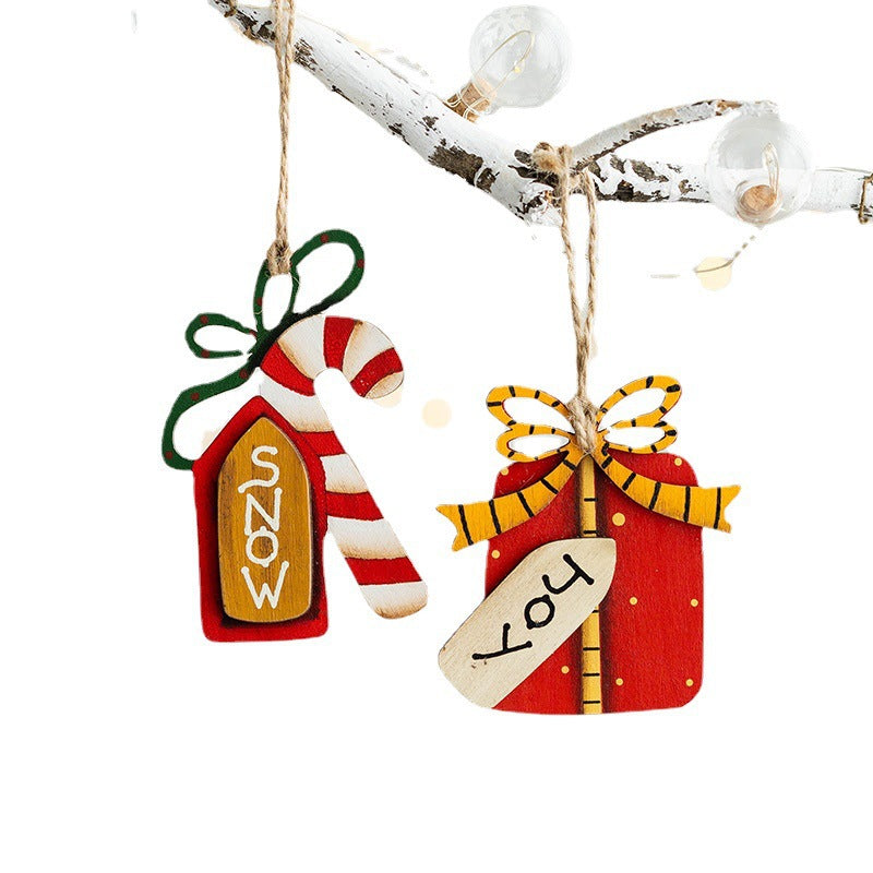 Christmas Wooden Ornament Hanging Decor Holiday Tree Decoration