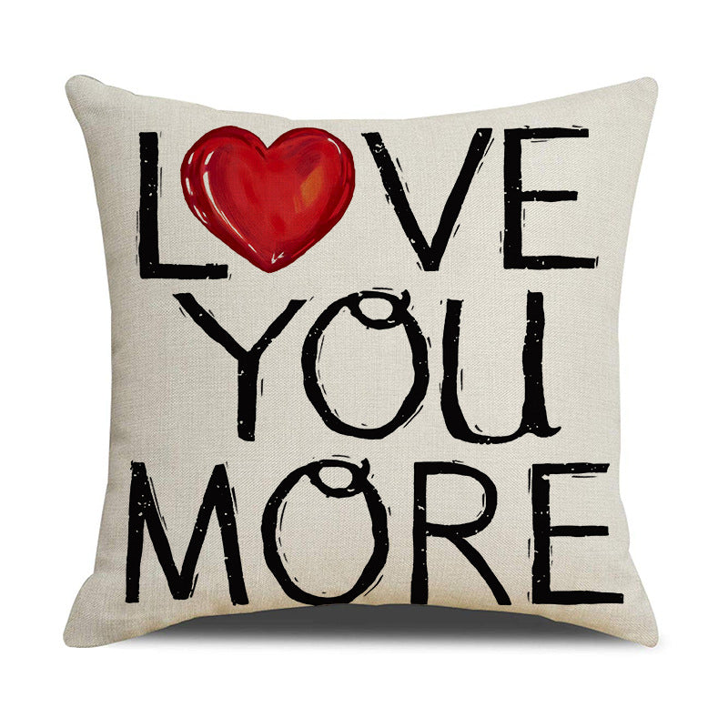 Valentine Heart Linen Pillow Covers Romantic Home Decor